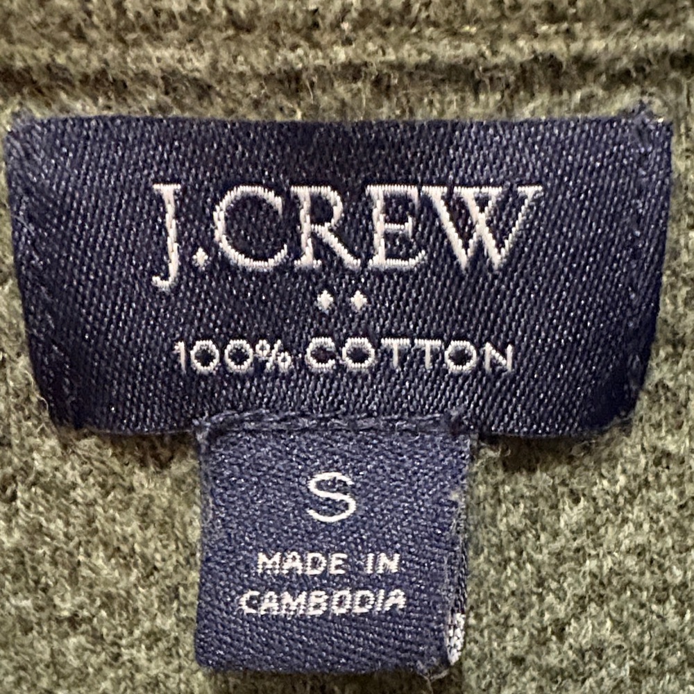 J. Crew Factory Men's Olive Zip-Up Sweater - Picture 3 of 3